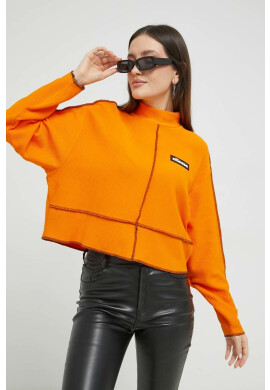 Ellesse Памучна блуза с дълги ръкави в оранжево - Pepit.bg