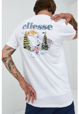 Ellesse Памучна тениска в бяло с принт - Pepit.bg
