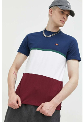 Ellesse Памучна тениска в тъмносиньо с десен - Pepit.bg