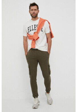 Ellesse Памучна тениска в бежово с принт - Pepit.bg