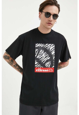 Ellesse Памучна тениска в черно с принт - Pepit.bg