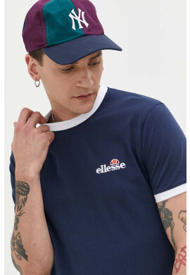 Ellesse Памучна тениска в тъмносиньо с апликация - Pepit.bg