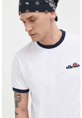 Ellesse Памучна тениска в бяло с апликация - Pepit.bg