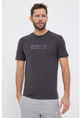 Ellesse Памучна тениска в сиво с апликация - Pepit.bg