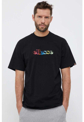 Ellesse Памучна тениска в черно с апликация - Pepit.bg