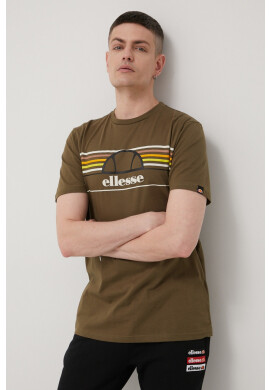 Ellesse Памучна тениска в зелено с принт - Pepit.bg