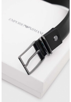 Emporio Armani Кожен колан мъжки в черно - Pepit.bg