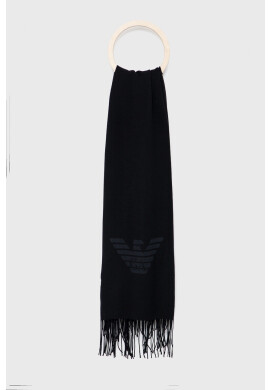 Emporio Armani Шал мъжки в черно с принт - Pepit.bg