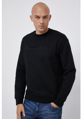 Emporio Armani Суичър мъжки в черно с апликация - Pepit.bg