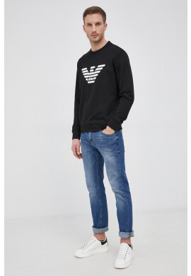 Emporio Armani Суичър в черно с принт - Pepit.bg
