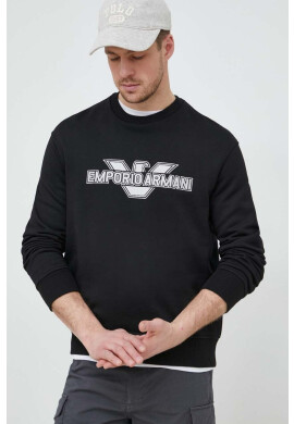 Emporio Armani Суичър в черно с апликация - Pepit.bg