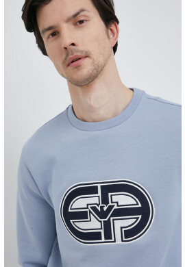 Emporio Armani Суичър в синьо с апликация - Pepit.bg