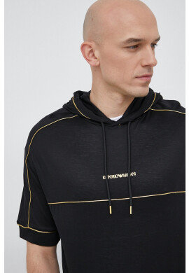 Emporio Armani Тениска в черно с принт - Pepit.bg