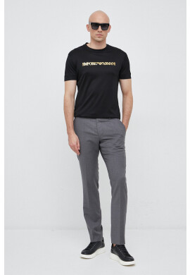 Emporio Armani Тениска в черно с принт - Pepit.bg