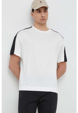 Emporio Armani Тениска в бяло с апликация - Pepit.bg
