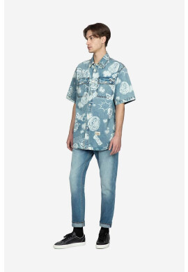 Evisu Дънки Graffiti Daruma Pocket Printed Jeans в синьо 2ESHTM3JE12517CT INDIGO MID TONE - Pepit.bg