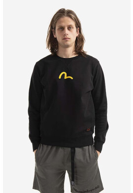 Evisu Памучен суичър Sweatshirt With Seagull Print 2EABSM1SW321XXCT BLACK в черно с принт - Pepit.bg