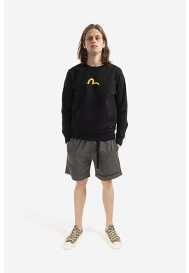 Evisu Памучен суичър Sweatshirt With Seagull Print 2EABSM1SW321XXCT BLACK в черно с принт - Pepit.bg
