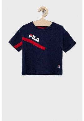 Fila Детска памучна тениска в тъмносиньо - Pepit.bg