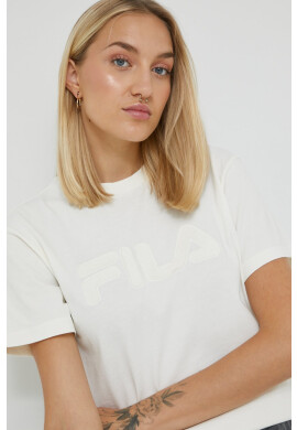 Fila Памучна тениска в бежово с принт - Pepit.bg