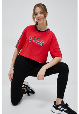Fila Памучна тениска x Hailey Bieber в червено - Pepit.bg