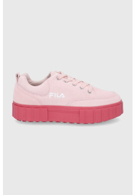 Fila Велурени обувки в розово с платформа - Pepit.bg