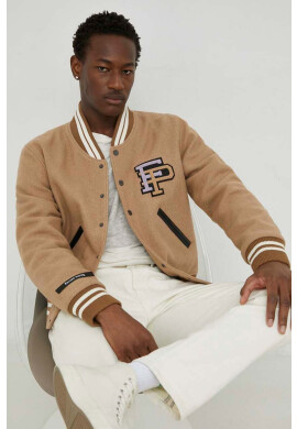 Filling Pieces Вълнено яке бомбър Varsity Jacket в кафяво с преходна изолация 81422209985 - Pepit.bg