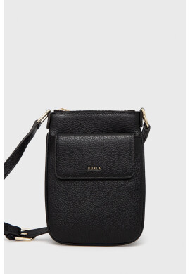 Furla Кожена чанта BABYLON VERTI в черно - Pepit.bg