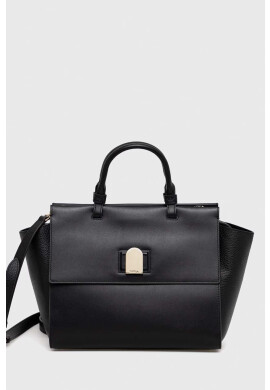 Furla Кожена чанта Emma в черно - Pepit.bg