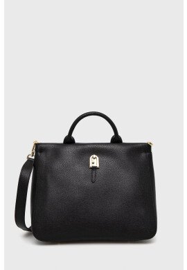 Furla Кожена чанта Palazzo в черно - Pepit.bg