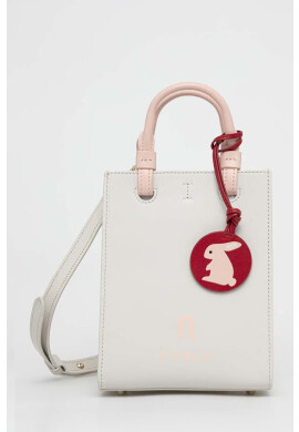 Furla Кожена чанта varsity style в бяло - Pepit.bg
