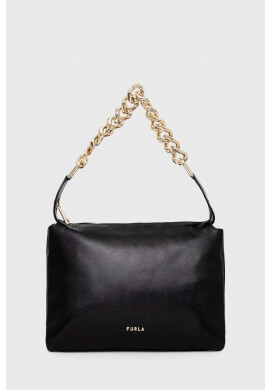 Furla Кожена чанта Vitello Taita в черно - Pepit.bg