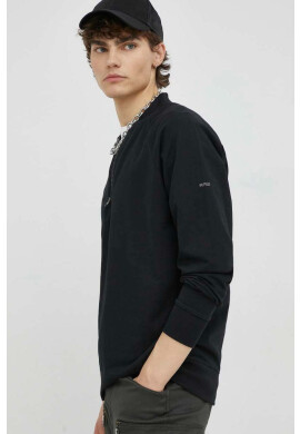 G-Star Raw Памучен суичър в черно с изчистен дизайн - Pepit.bg