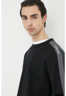 G-Star Raw Памучен суичър в черно с изчистен дизайн - Pepit.bg