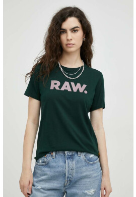 G-Star Raw Памучна тениска в зелено - Pepit.bg