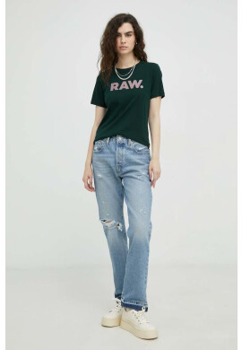 G-Star Raw Памучна тениска в зелено - Pepit.bg