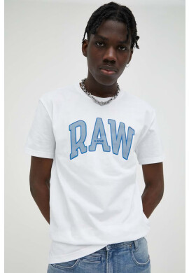 G-Star Raw Памучна тениска в бяло с принт - Pepit.bg