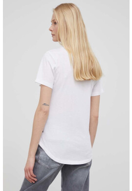 G-Star Raw Памучна тениска в бяло - Pepit.bg