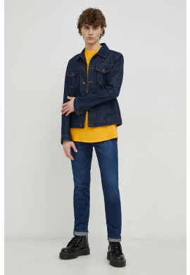 G-Star Raw Памучна тениска в жълто с изчистен дизайн - Pepit.bg