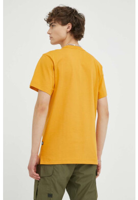 G-Star Raw Памучна тениска в жълто с принт - Pepit.bg