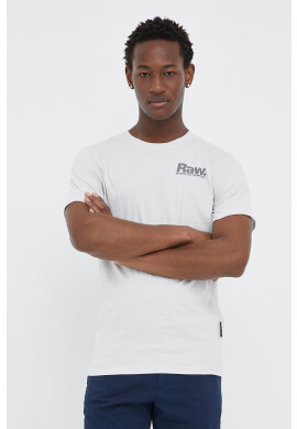 G-Star Raw Памучна тениска в бяло с принт - Pepit.bg