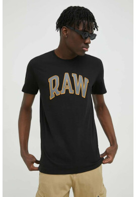 G-Star Raw Памучна тениска в черно с принт - Pepit.bg