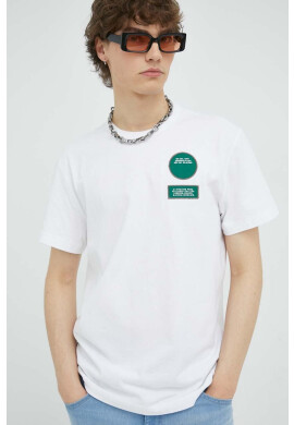 G-Star Raw Памучна тениска в бяло с апликация - Pepit.bg
