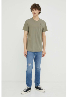 G-Star Raw Памучна тениска в зелено с принт - Pepit.bg