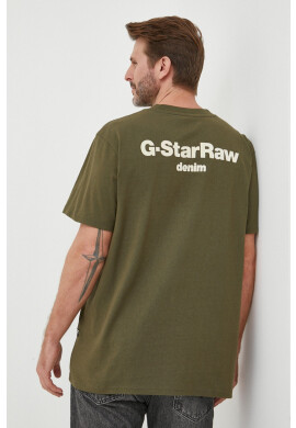 G-Star Raw Памучна тениска в зелено с апликация - Pepit.bg