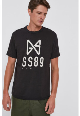 G-Star Raw Памучна тениска в черно с принт - Pepit.bg