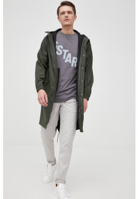 G-Star Raw Памучна тениска в сиво с принт - Pepit.bg