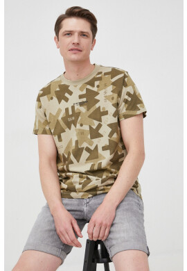 G-Star Raw Памучна тениска в бежово с изчистен дизайн - Pepit.bg