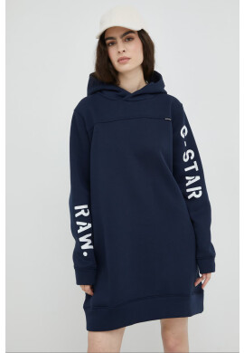 G-Star Raw Рокля в тъмносиньо къс модел с уголемена кройка - Pepit.bg