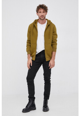 G-Star Raw Суичър мъжки в зелено с изчистен дизайн - Pepit.bg